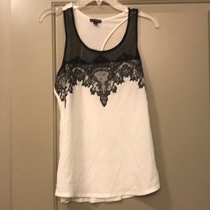 Black and off white Express tank top